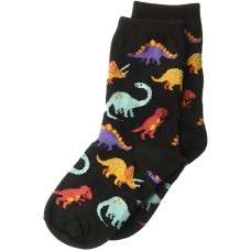 HotSox Kids Dinosaur(S/M) Socks, Black, 1 Pair, Small/Medium