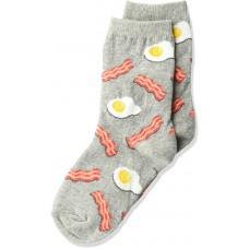HotSox Kids Eggs and Bacon(S/M) Socks, Sweatshirt Grey Heather, 1 Pair, Small/Medium