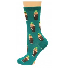Hotsox Women's Crew Leprechauns Socks 1 Pair, Forest Green, Women's Shoe 4-10