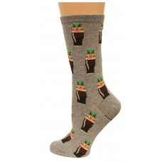 HotSox Womens Leprechauns Socks, Sweatshirt Grey Heather, 1 Pair, Womens Shoe 4-10