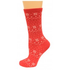 Hot Sox Women's Christmas Wreath Crew Socks 1 Pair, Red, Women's Shoe 4-10