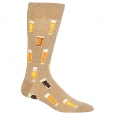 Hot Sox Beer Crew Socks 1 Pair, Hemp Heather, Men's 6-12.5 Shoe