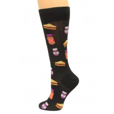 Hot Socks Peanut Butter and Jelly Men's Socks 1 Pair, Black, Men's Shoe Size: 10-13