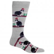 HotSox Mens Christmas Cats Socks, Sweatshirt Grey Heather, 1 Pair, Mens Shoe 6-12.5