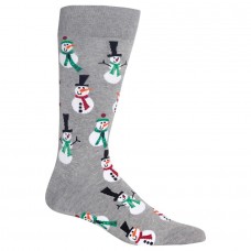 HotSox Mens Snowmen Socks, Sweatshirt Grey Heather, 1 Pair, Mens Shoe 6-12.5