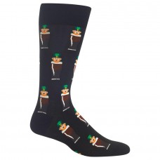 HotSox Mens Leprechauns Socks, Black, 1 Pair, Mens Shoe 6-12.5