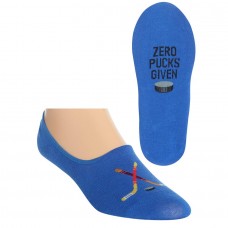 Hot Sox Men's Fun Novelty Liner Socks, Zero Pucks given (Blue), Shoe Size: 6-12