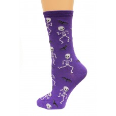 Hot Socks Dancing Skeletons Women's Socks 1 Pair, Purple, Women's Shoe Size 9-11