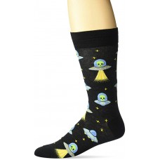 HotSox Alien Socks, Black, 1 Pair, Men Shoe 6-12.5