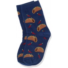 HotSox Kids Tacos  Socks, Dark Blue, 1 Pair, Medium/Large