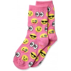 HotSox Kids Emoji  Socks, Pink, 1 Pair, Large/X-Large