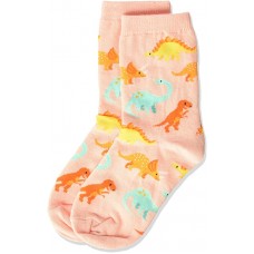 HotSox Kids Dinosaur  Socks, Blush, 1 Pair, Small/Medium