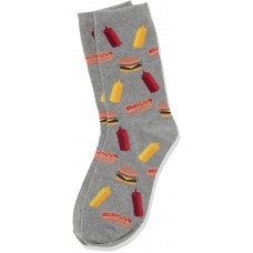 HotSox Kids BBQ Food Socks, Grey Heather, 1 Pair, Medium/Large