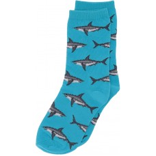 HotSox Kids Great White Sharks  Socks, Aqua, 1 Pair, Large/X-Large