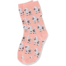HOTSOX Kids Crew Socks Poodles 1 Pair, Blush Pink, Small/Medium