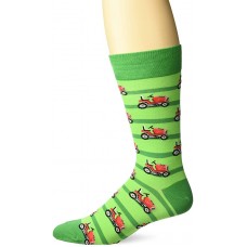 HotSox Lawnmower Socks, Green, 1 Pair, Men Shoe 6-12.5