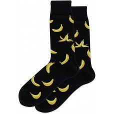 HotSox Banana Socks, Black, 1 Pair, Men Shoe 6-12.5