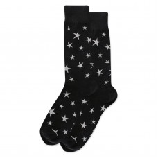 HotSox Glow In The Dark Stars Socks, Black, 1 Pair, Men Shoe 6-12.5