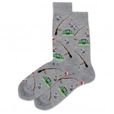 HotSox Fishing Socks, Grey Heather, 1 Pair, Men Shoe 6-12.5