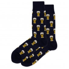 HotSox Bow Tie Beer Socks, Navy, 1 Pair, Men Shoe 6-12.5