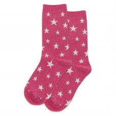HotSox Glow In The Dark Stars Kids Socks, Magenta, 1 Pair, Small/Medium