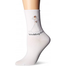 K. Bell Wedding Girl with Rhinestones Crew Socks, White, Sock Size 9-11/Shoe Size 4-10, 1 Pair