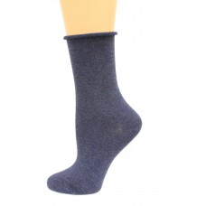 K. Bell Relaxed Top Crew Socks, Denim, Sock Size 9-11/Shoe Size 4-10, 1 Pair