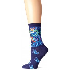 K. Bell Dancing Mermaids Crew Socks, Navy, Sock Size 9-11/Shoe Size 4-10, 1 Pair