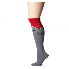 K. Bell Shark Knee High Socks, Medium Gray, Sock Size 9-11/Shoe Size 4-10, 1 Pair
