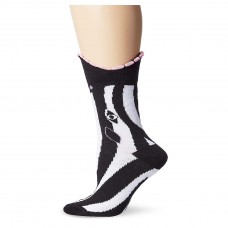 K. Bell Wide Mouth Zebra Crew Socks, Black, Sock Size 9-11/Shoe Size 4-10, 1 Pair