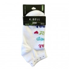 K. Bell Eat, Sleep, Golf Repeat No Show Socks, White, Sock Size 9-11/Shoe Size 4-10, 1 Pair
