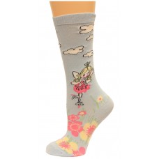 K. Bell Girl's Garden Fairy Knee High, Light Blue, Sock Size 7.5-9/Shoe Size 11-4, 1 Pair