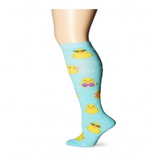 K. Bell Rubber Ducks Knee High Socks, Jewel, Sock Size 9-11/Shoe Size 4-10, 1 Pair