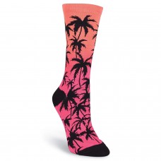 K. Bell Palm Crew Socks, Pink Sunset, Sock Size 9-11/Shoe Size 4-10, 1 Pair