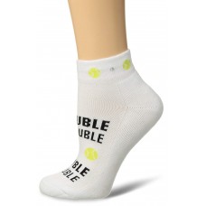 K. Bell Double Trouble Socks, White, Sock Size 9-11/Shoe Size 4-10, 1 Pair