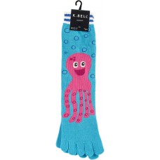 K. Bell Pink Octopus Toe Socks, Blue Radiance, Sock Size 9-11/Shoe Size 4-10, 1 Pair