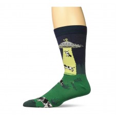 K. Bell Men's UFO Abduction Crew Socks, Navy, Sock Size 10-13/Shoe Size 6.5-12, 1 Pair