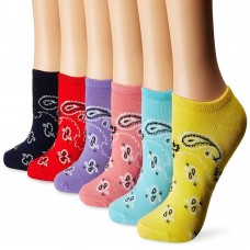 K. Bell Bandanas Socks, Turquoise, Sock Size 9-11/Shoe Size 4-10, 6 Pair