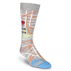 K. Bell Men's I Am Here Crew Socks, Gray Heather, Sock Size 10-13/Shoe Size 6.5-12, 1 Pair