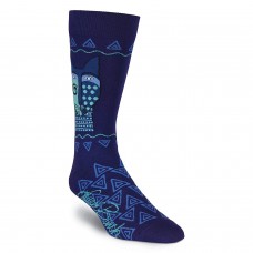 K. Bell Men's Laurel Burch Blue Felines Crew Socks, Navy, Sock Size 10-13/Shoe Size 6.5-12, 1 Pair