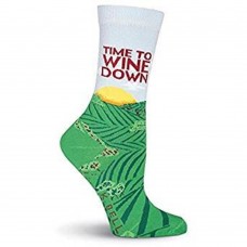 K. Bell Wine Down Crew Socks, Blue, Sock Size 9-11/Shoe Size 4-10, 1 Pair