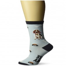 K. Bell Beagle Crew Socks, Blue, Sock Size 9-11/Shoe Size 4-10, 1 Pair