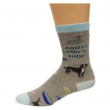 K. Bell Adopt Me Crew Socks, Gray Heather, Sock Size 9-11/Shoe Size 4-10, 1 Pair