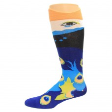 K. Bell Wide Mouth Peacock Knee High Socks, Blue, Sock Size 9-11/Shoe Size 4-10, 1 Pair