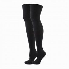 K. Bell Microfiber Tights, Black, Size OS, 2 Pair