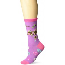 K. Bell Sloths & Donuts Crew Socks 1 Pair, Purple, Womens Sock Size 9-11/Shoe Size 4-10