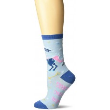K. Bell Sagittarius Crew Socks 1 Pair, Light Blue, Womens Sock Size 9-11/Shoe Size 4-10