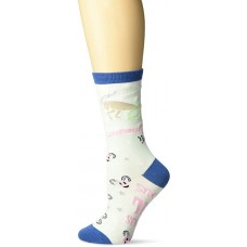 K. Bell Capricorn Crew Socks 1 Pair, Aqua, Womens Sock Size 9-11/Shoe Size 4-10