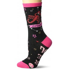 K. Bell Scorpio Crew Socks 1 Pair, Black, Womens Sock Size 9-11/Shoe Size 4-10