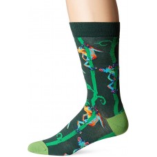 K. Bell Men's Treefrogs Crew Socks Socks 1 Pair, Green, Mens Sock Size 10-13/Shoe Size 6.5-12